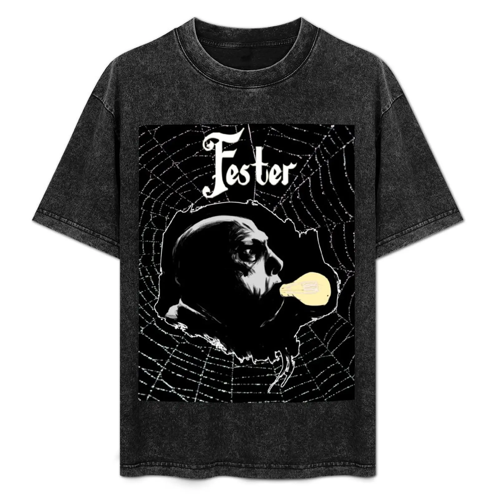

Uncle Fester - Light Bulb With Spider Web Background. T-Shirt baggy shirts custom t shirt mens t shirt