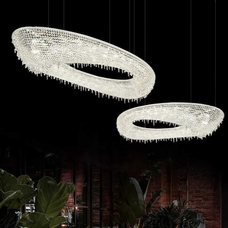 

Italian duplex building Egyptian crystal chandelier light luxury living room villa designer restaurant art hotel lobby light