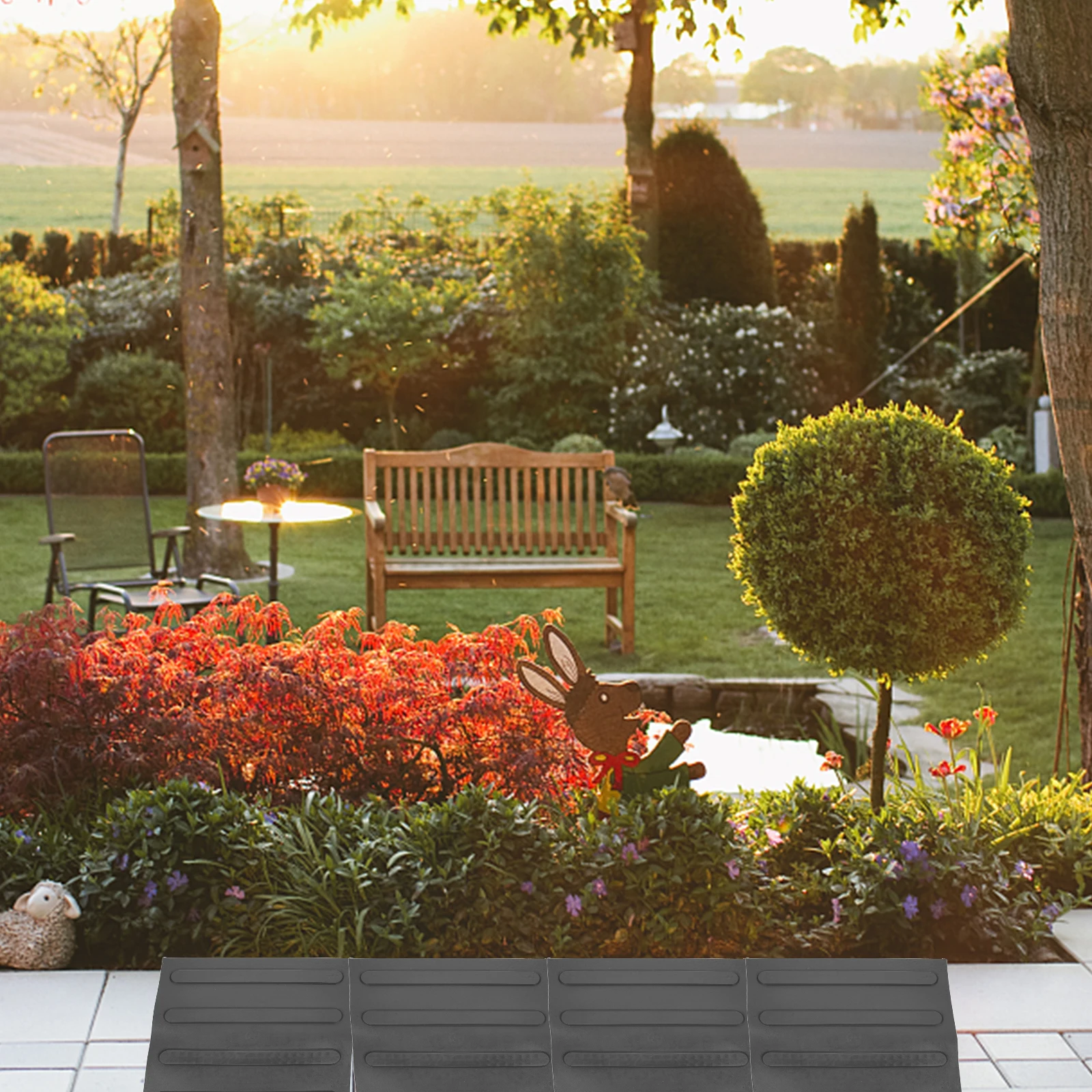 

4 шт. тротуарные слепые кирпичи, водонепроницаемые прочные резиновые практичные напольные наклейки для дорожной дорожки, тротуар, сада, патио, здравоохранения