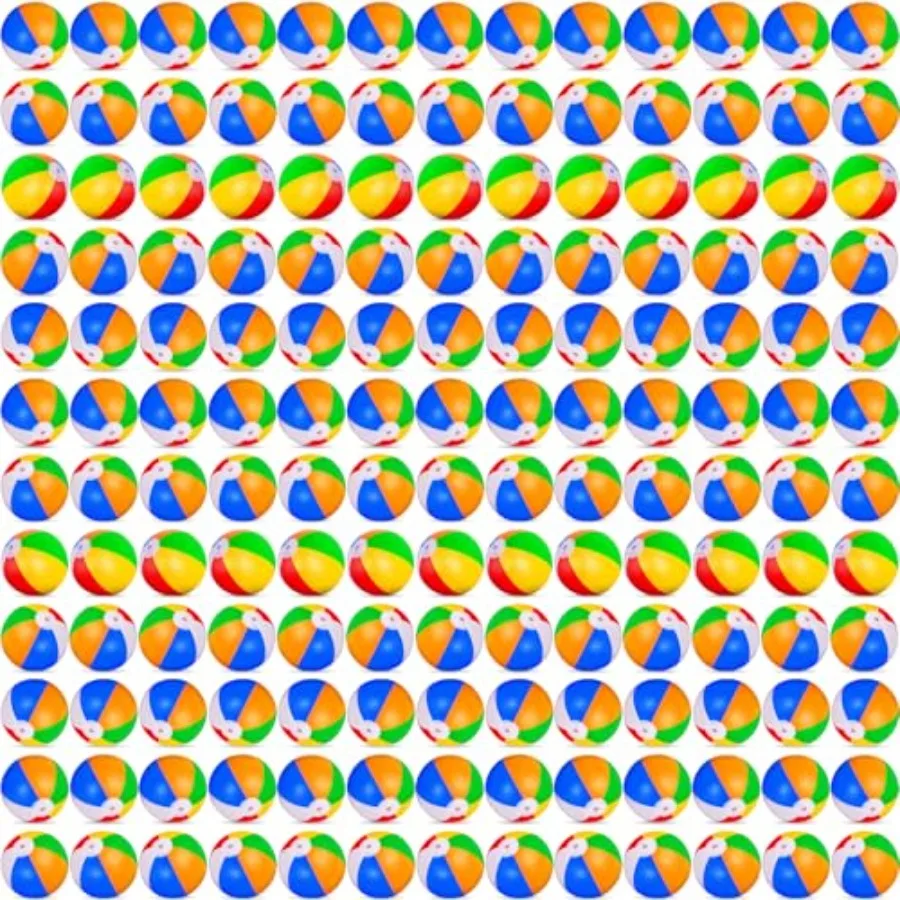 

Mini Beach Balls Bulk for Pool Toys Beach Party Decorations Outdoor Games: 120 Pack 5-Inch Inflatable Rainbow Balls Hawaiian Tr
