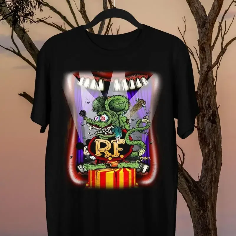 Rare Ed Roth Rat Fink Cotton Funny Black All Size T Shirt