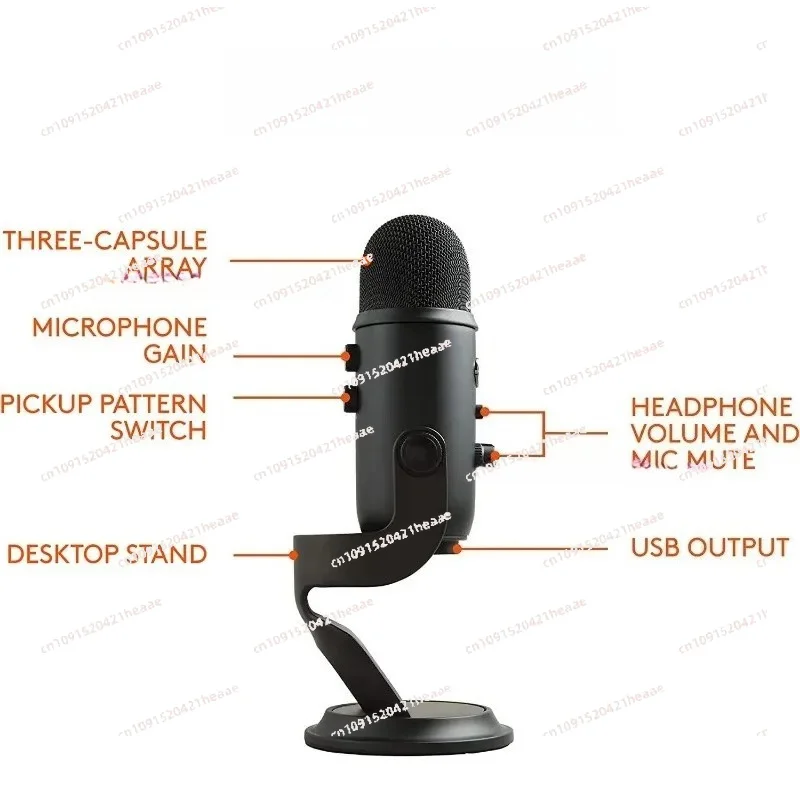 Suitable forPortable Noise Cancelling Condenser Microphone with  Patterns USP Microphone Recording, Singing
