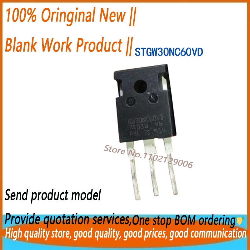 (4/20pieces) GW30NC60VD STGW30NC60VD STGW30NC60 TO-247 Brand New Original
