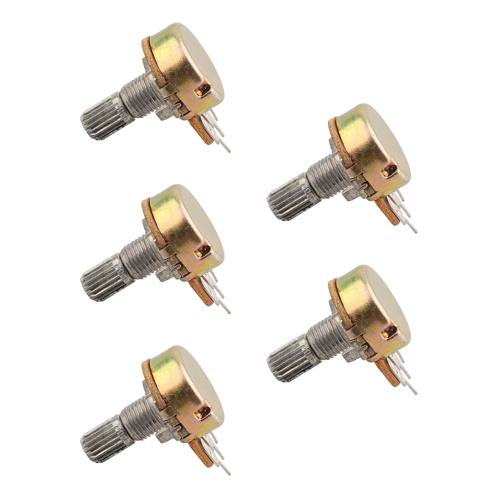 5Pcs WH148 B50K Carbon Film Potentiometer with Angled Housing and 3 Pin Connection for Audio Device Volume Control