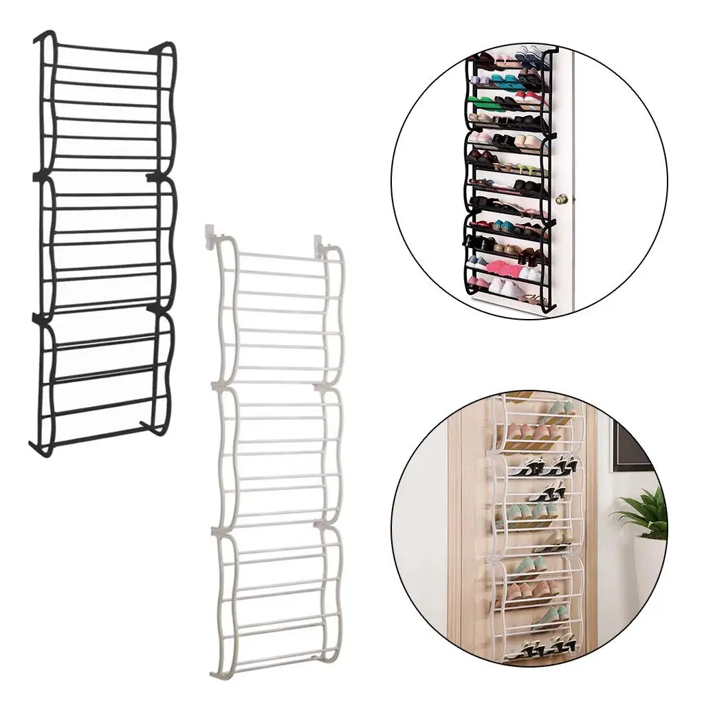 

12 Tier 36 Pair Shoe Holder Organiser Over Door Hanging Shoe Shelf Rack Storage for Apartments, Dorms, Solid and Durable