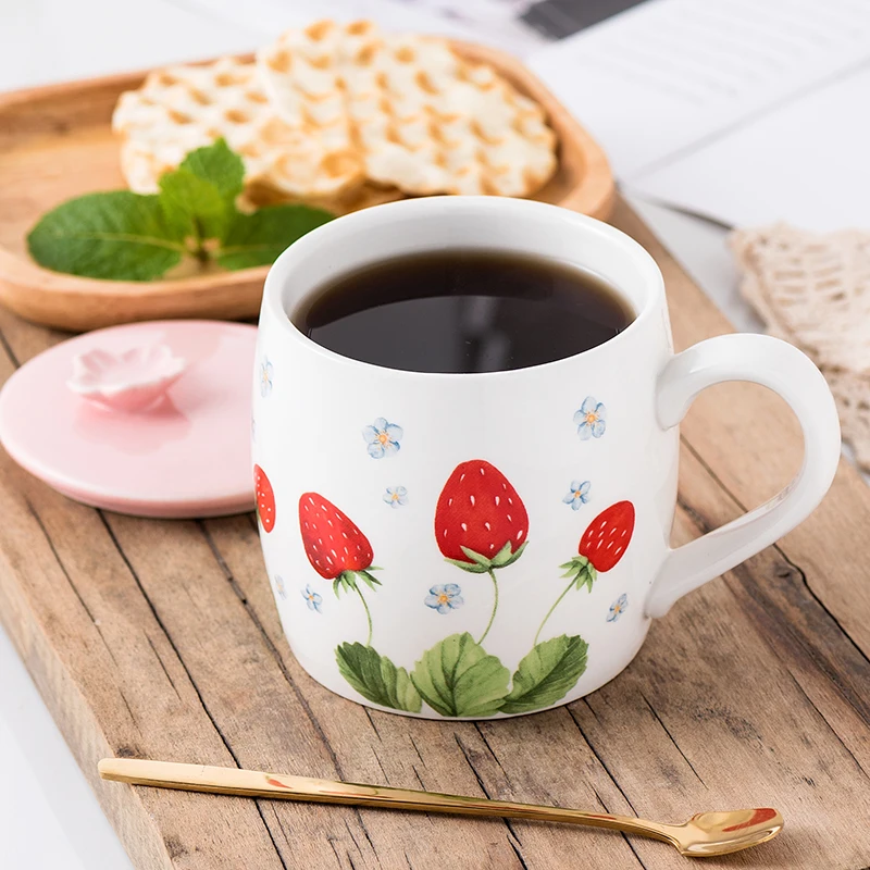 

Nordic Milk Mugs Coffee Cups Ceramic Kawaii High Quality Strawberry Cup Cute Coffee Mug Breakfast Couples Gift Tazas Mug CuteCup