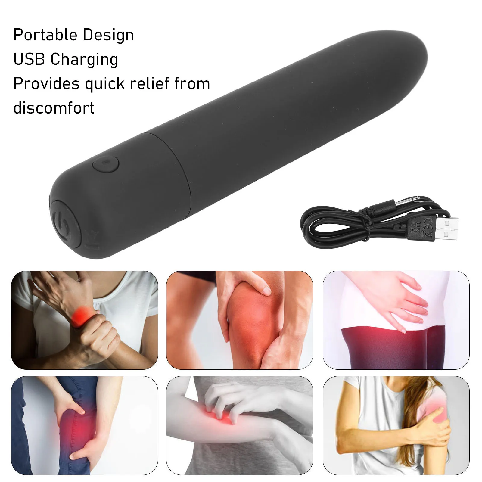 Deep Tissue Massager Wand Portable Reduce Pain Improve Circulation Point Massage Handheld Wand for Shoulder