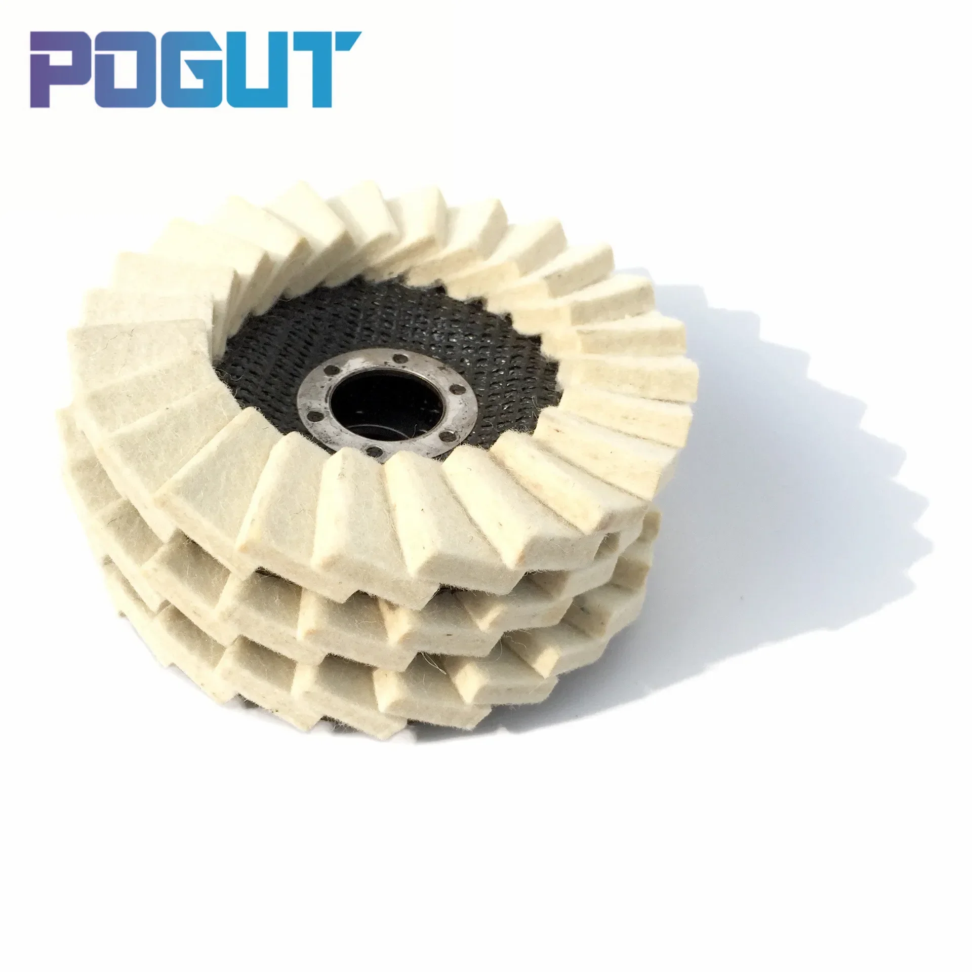 

3 Pieces 4"/ 5'' Wool Felt Flap Polishing Disc for Angle Grinder for Polishing Metal Glass