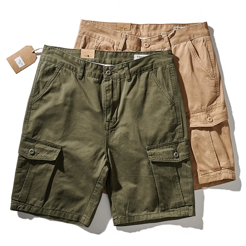 

Work clothes casual shorts boys trend loose fashion brand summer men wear Khaki Capris ins pants