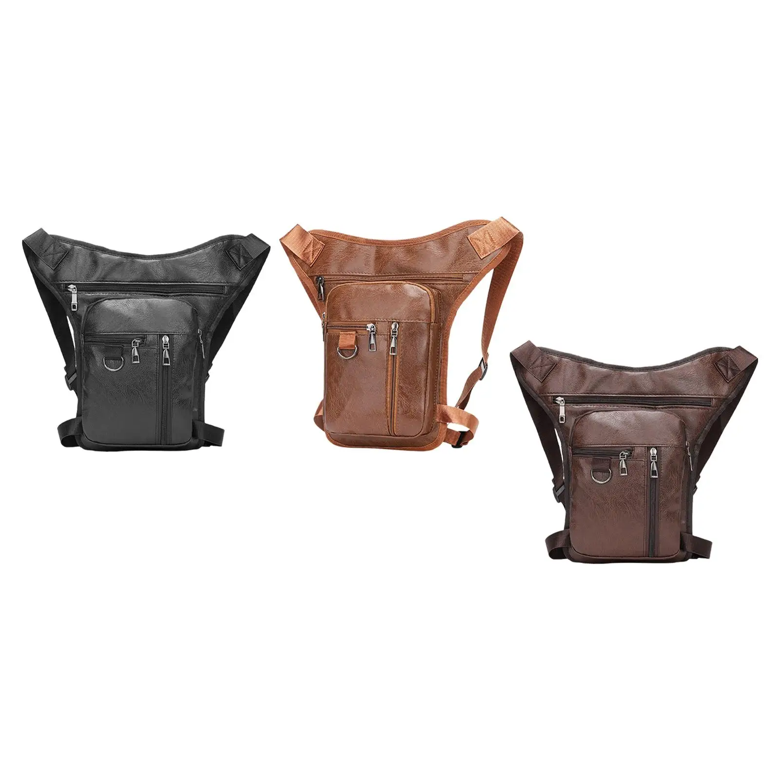 Thigh Drop Leg Bag for Motorbike Ride PU Leather Scratch Resistant Leg Pouch