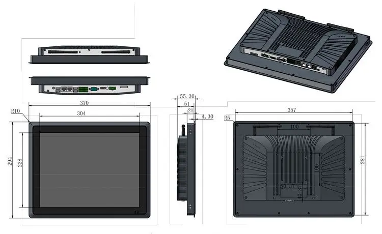 BIS Approved Fanless Ip65 Ipc 15 Inch VESA Wall Mount Or Embedded Computer Industrial Touch Panel Pc