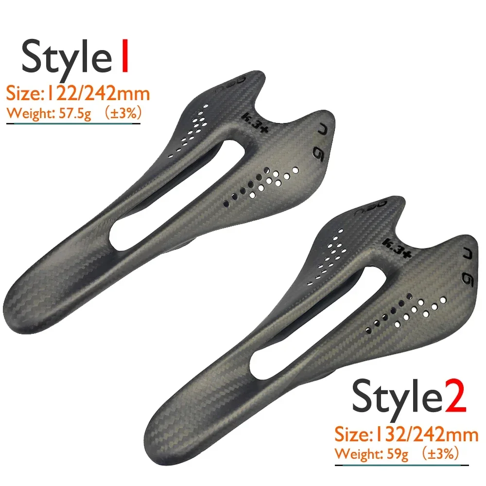 

Road Bicycle Carbon Saddle MTB/Mountain Bike Front Seat Cushion 242*122/242*132mm For Gravel Cycling Accessories