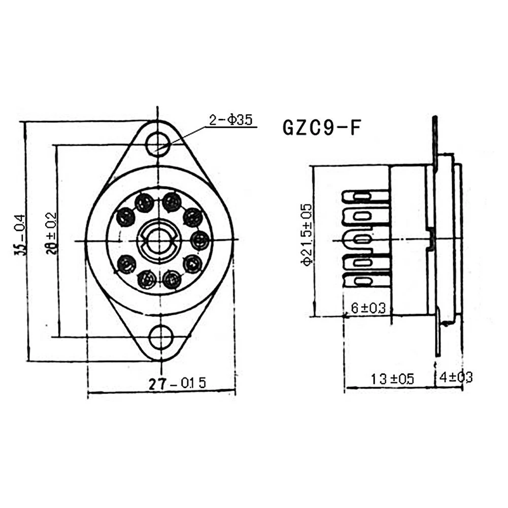 ГОРЯЧИЕ 10 шт. GZC9-F B9A новые 9-контактные позолоченные розетки для трубок, керамическая основа, подходит для 12Ax7/12Au7/12AT7