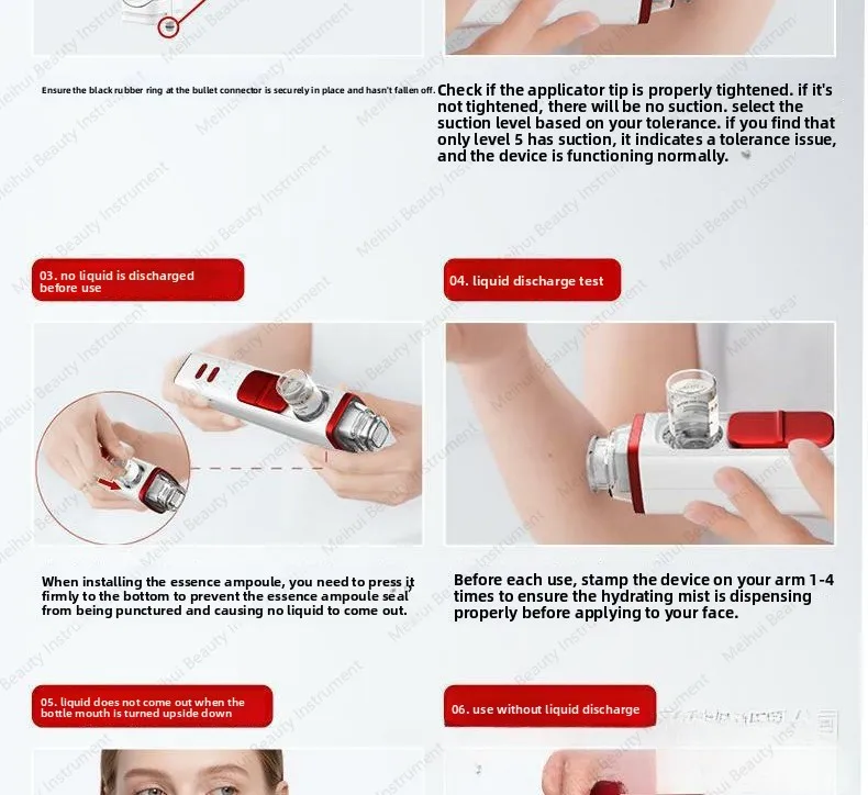 Handheld Negative Pressure Nano Water Light Instrument EMS Electric Pulse Penetration Home Beauty Device