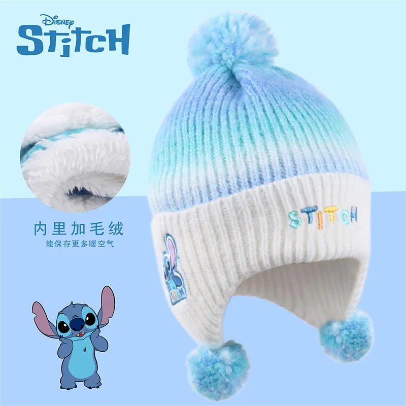 

Kawaii Disney Stitch Children's Knitted Hat with Winter Warmth and Velvet Ear Protection Knitted Hat Cute Girls' Gift