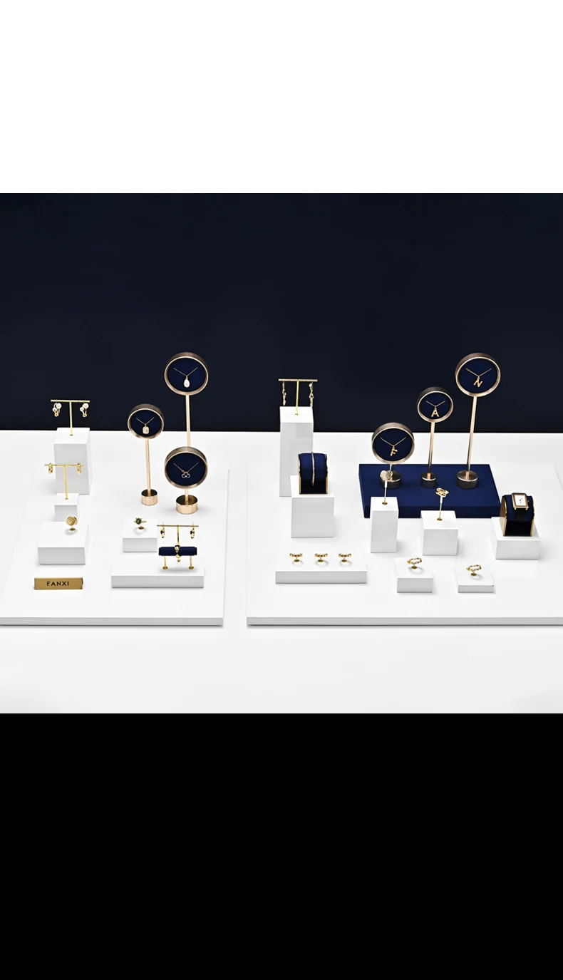 Oirlv Weißgold Schmuck-Präsentationsset Ständer für Ring, Ohrring, Halskette, Armband, Uhr, Vitrine, Ladentheke, Einzelhandel – Detail 10
