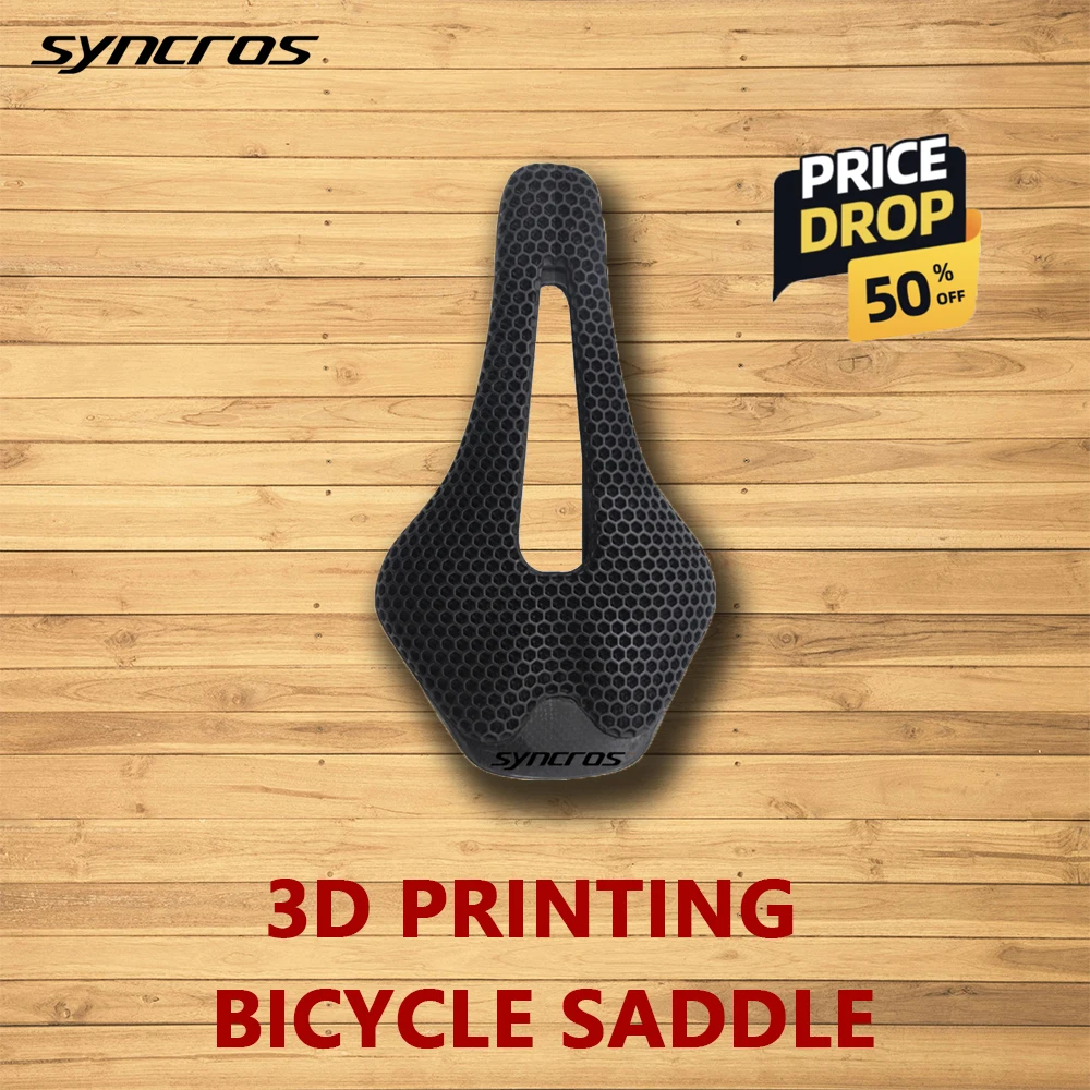 

SYNCROS ULTRALIGHT 3D Printed Bicycle Saddle 151g Carbon 255x150mm MTB Road Gravel Bike Seat Parts Lightweight Comfortable