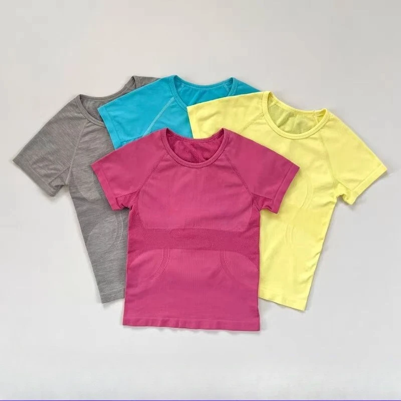 

Lemon 1.0Yoga Short Sleeve Shirt Race Length Sports Top Women T-shirt Top for Fitness Slim Fit Shirts for Running Sportwear