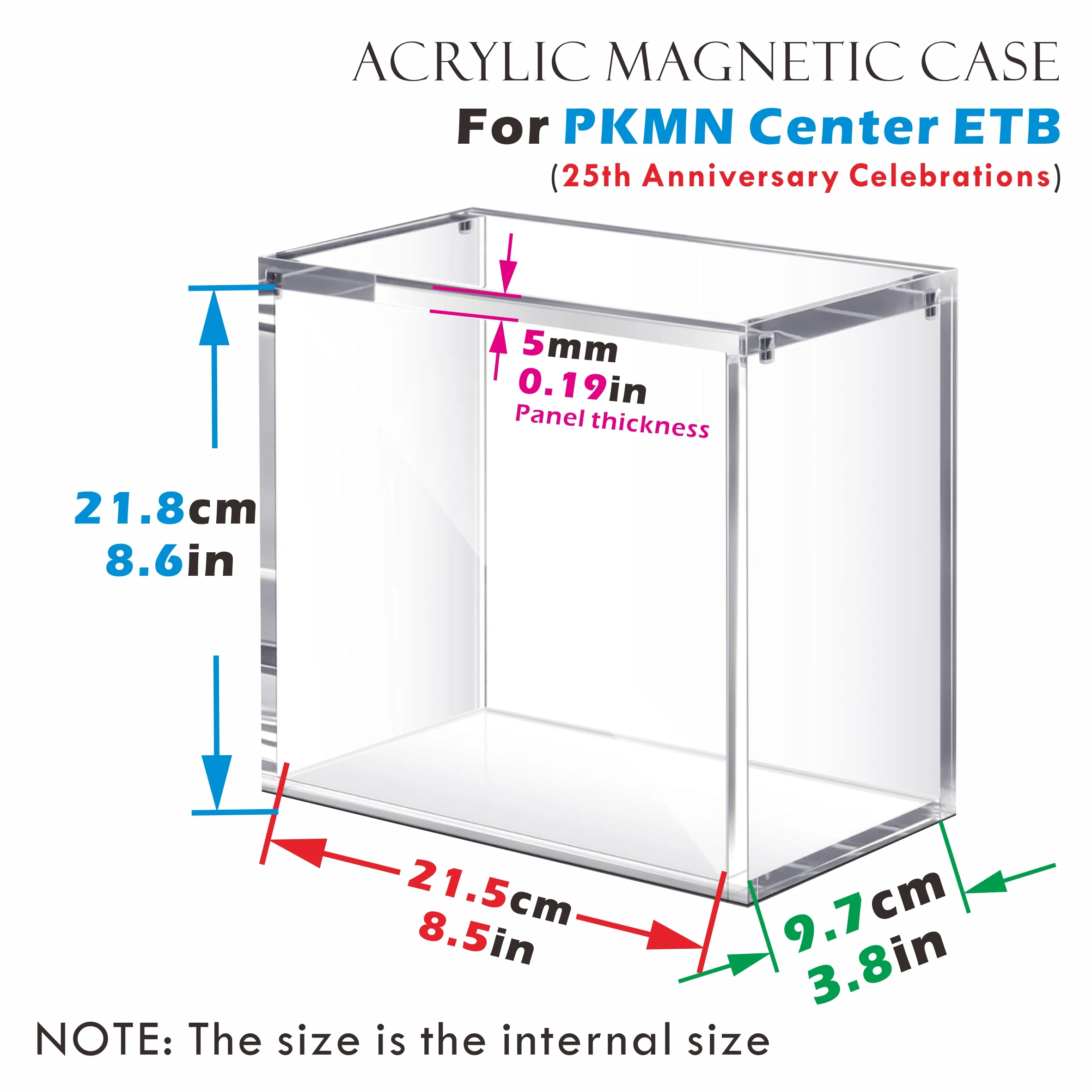 حافظة عرض مغناطيسية من الأكريليك لمركز PKMN ETB (احتفالات الذكرى السنوية الخامسة والعشرون) فقط