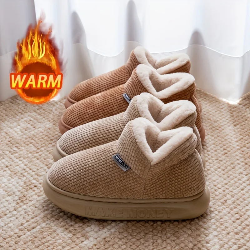 

Winter Plush Slipper Boots For Women Men Fuzzy Warm House Shoes Indoor Outdoor Non Slip Comfortable Home Fur Cozy Snow boots