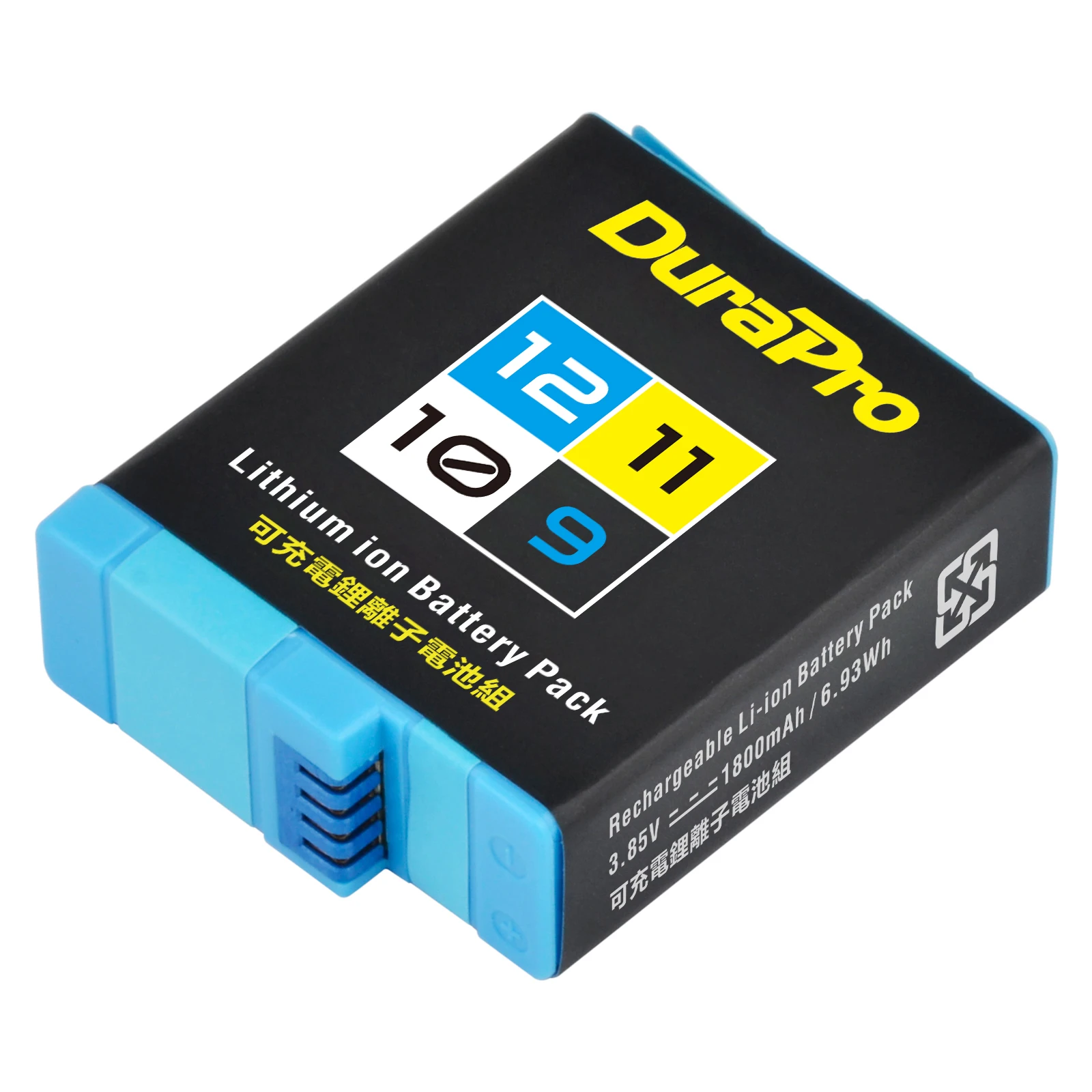 Batteria DuraPro per batteria GoPro 11 + caricabatterie LED a 3slot con porta di tipo C per fotocamere sportive GoPro Hero 12 GoPro 10 hero 11 hero 9
