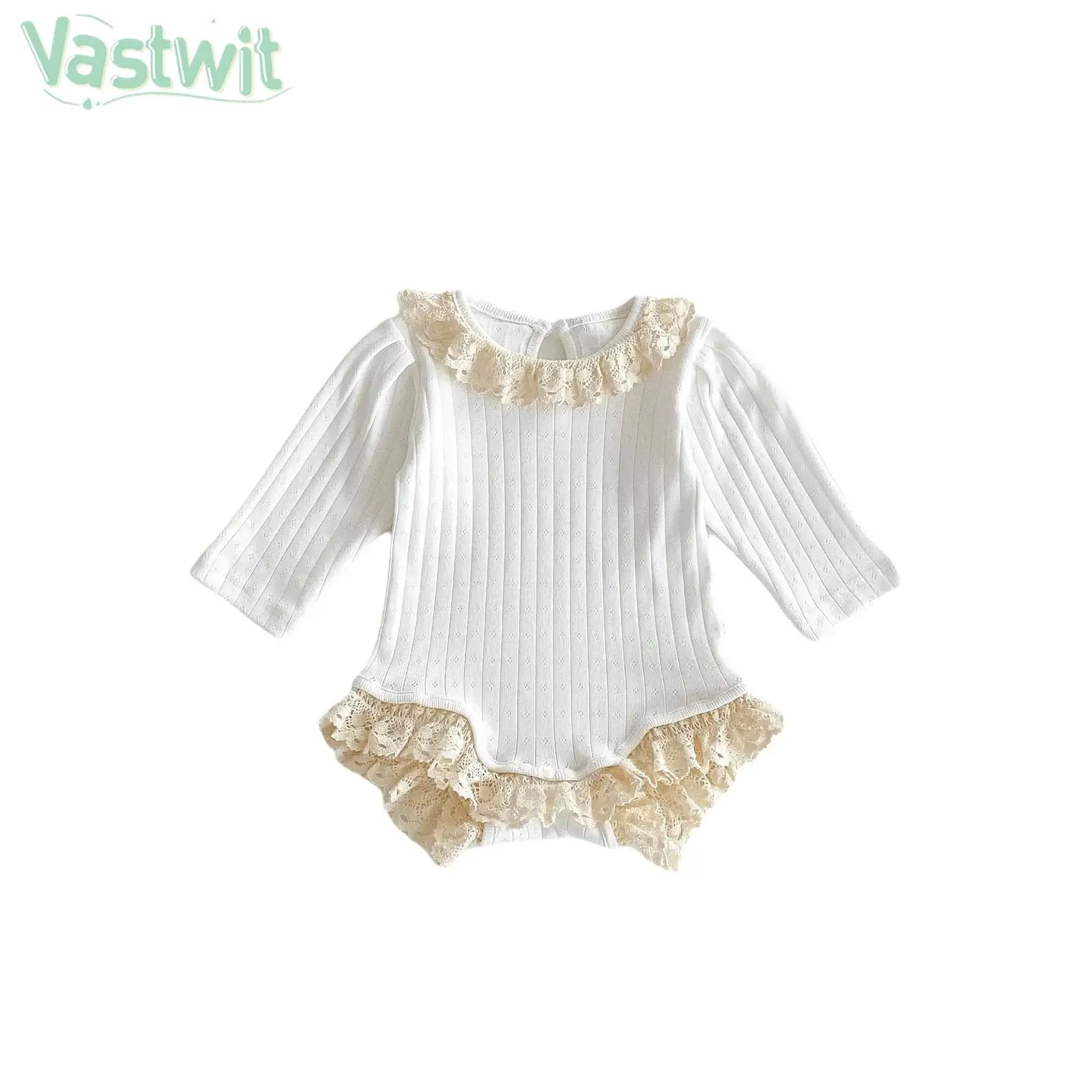 

Infant Girls Long Sleeve Cotton Ruffle Sweet Cute Rompers Spring Autumn Bodysuit for Daily Home Wear Birthday Party Photo Shoots