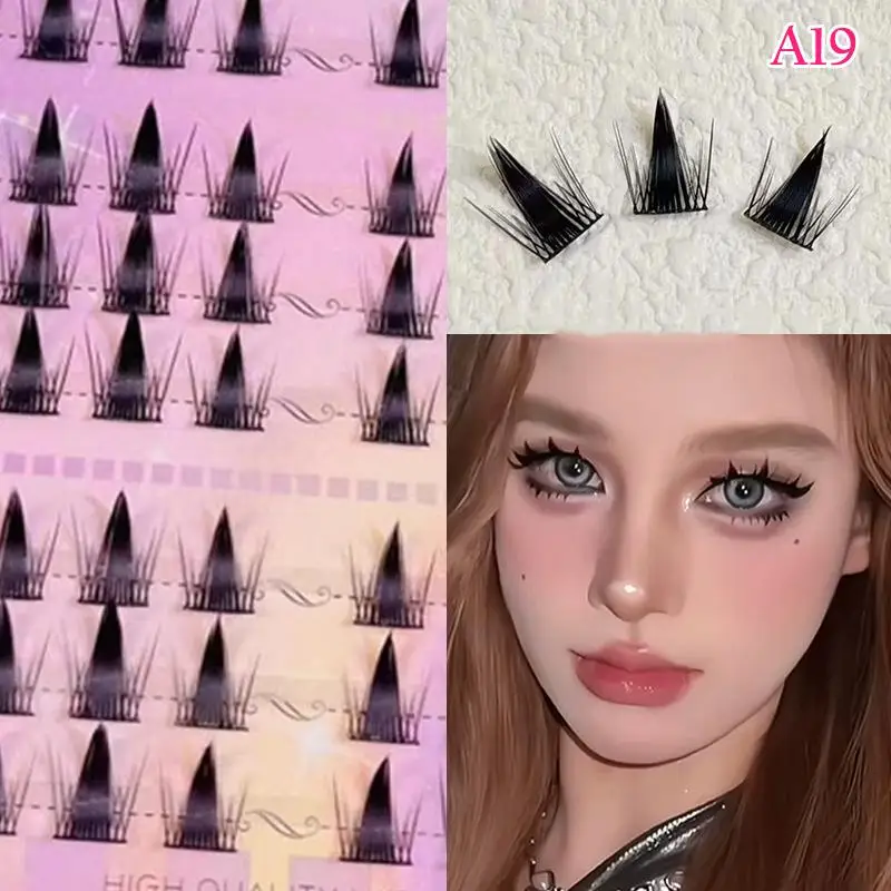 New 6‑Row DIY Segmented Manga Cluster Lashes Natural Anime‑Style 3D Wispy Thick Reusable False Eyelashes