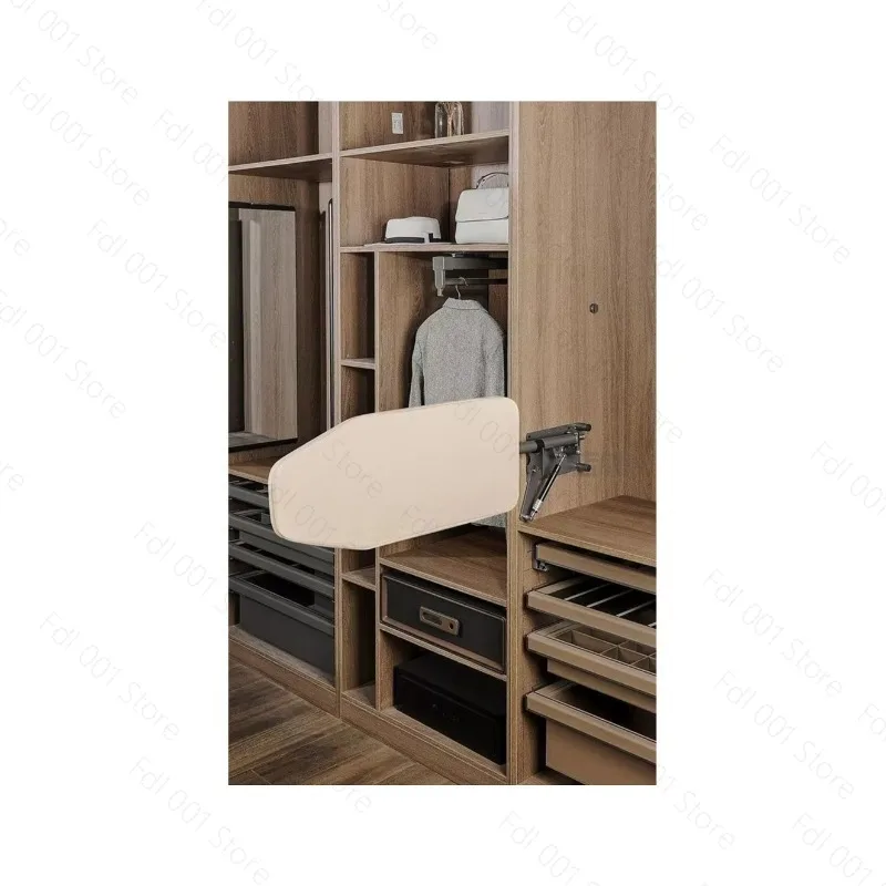 Wardrobe Damping Ironing Board Hidden Push-pull Folding Iron Rack Cloakroom Built-in Telescopic Rotating Ironing Board