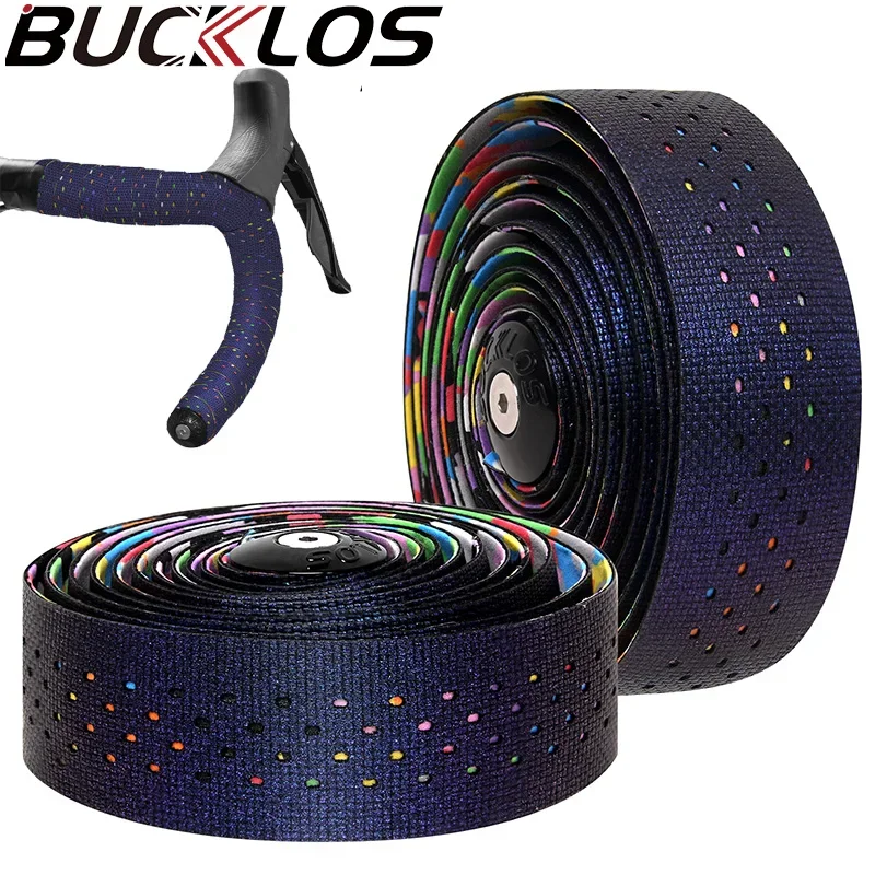 

BUCKLOS Silicone Road Bike Handlebar Tape EVA Durable Bike Bar Tape with Bar End Plugs Non-slip Shockproof Bicycle Accessories