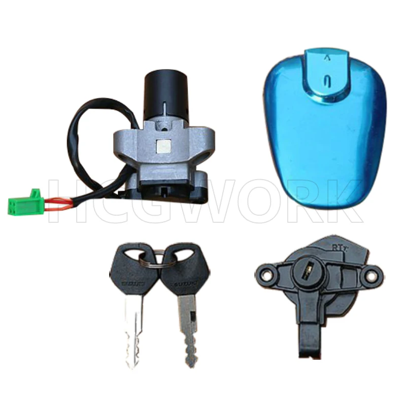 Motorcycle Accessories Door Lock Key Set Ignition Switch Cover Fuel Tank Gas Cover Cap Lock for Haojue En125-2f En125-2e