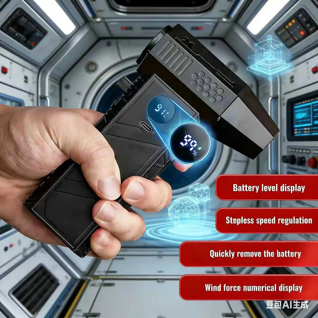 

Violent C6 990000 rpm fan with 8000mAh LED light brushless motor with charging display portable dry car vacuum cleaner