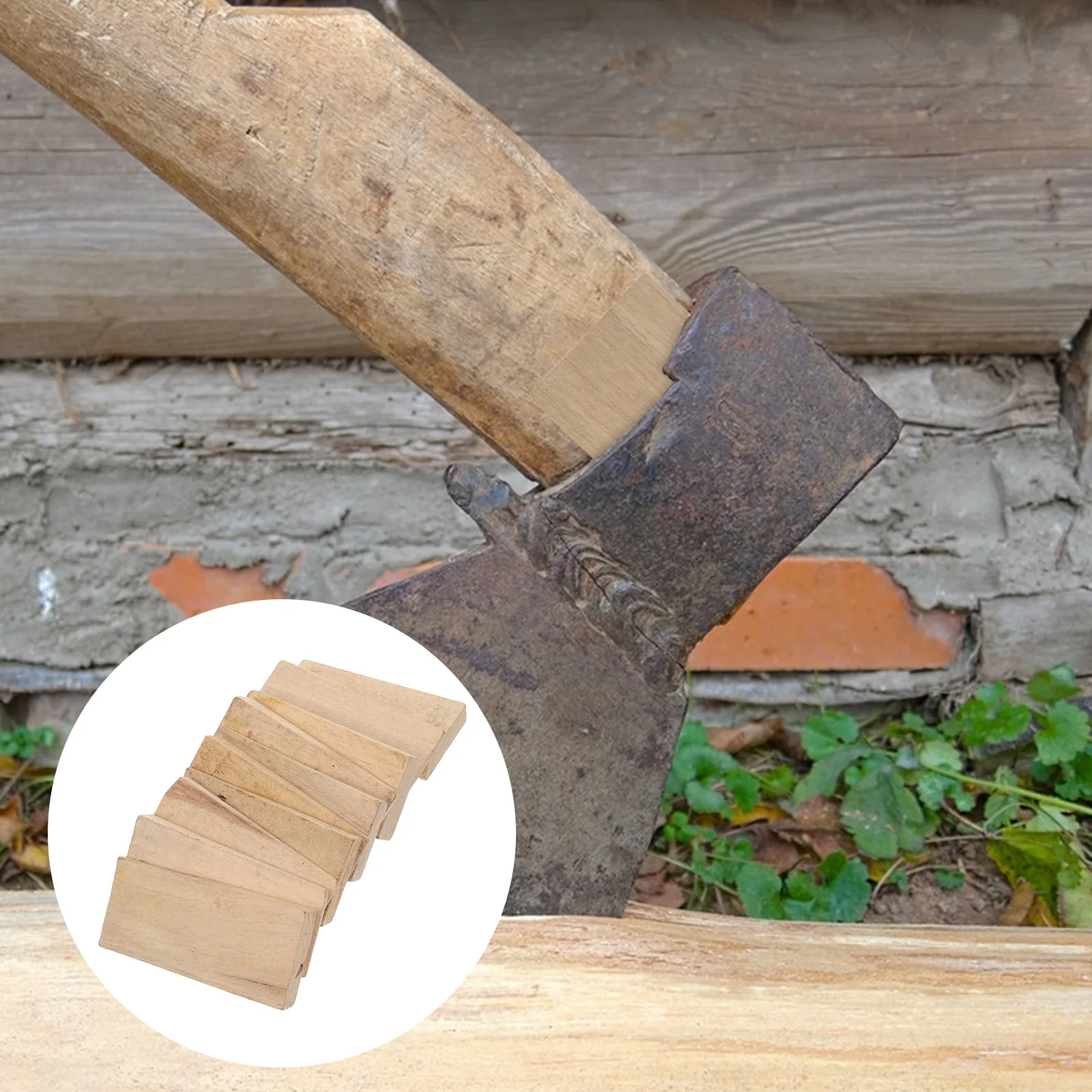 

10pcs Axe Handle Wooden Splitting Fastening Hammer Safety Replacement Wood Repair Tool Wrench Kit For Tool