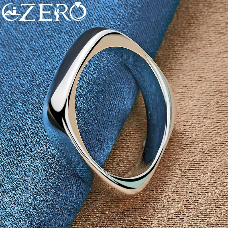 ALIZERO 925 Sterling Silver Square Round Chain Necklace Bracelets Earrings Ring Jewelry Set For Women Fashion Party Jewelry Gift