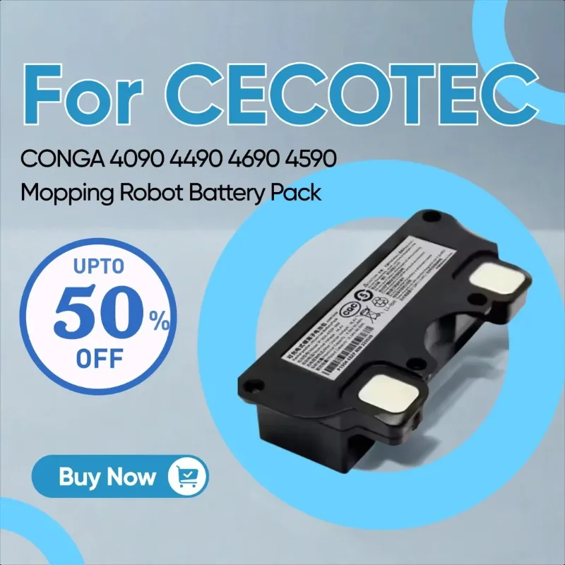 

New 14.4V 12800mAh Replacement Li-Ion Battery for CECOTEC CONGA 4090 4490 4690 4590 Mopping Robot Battery Pack