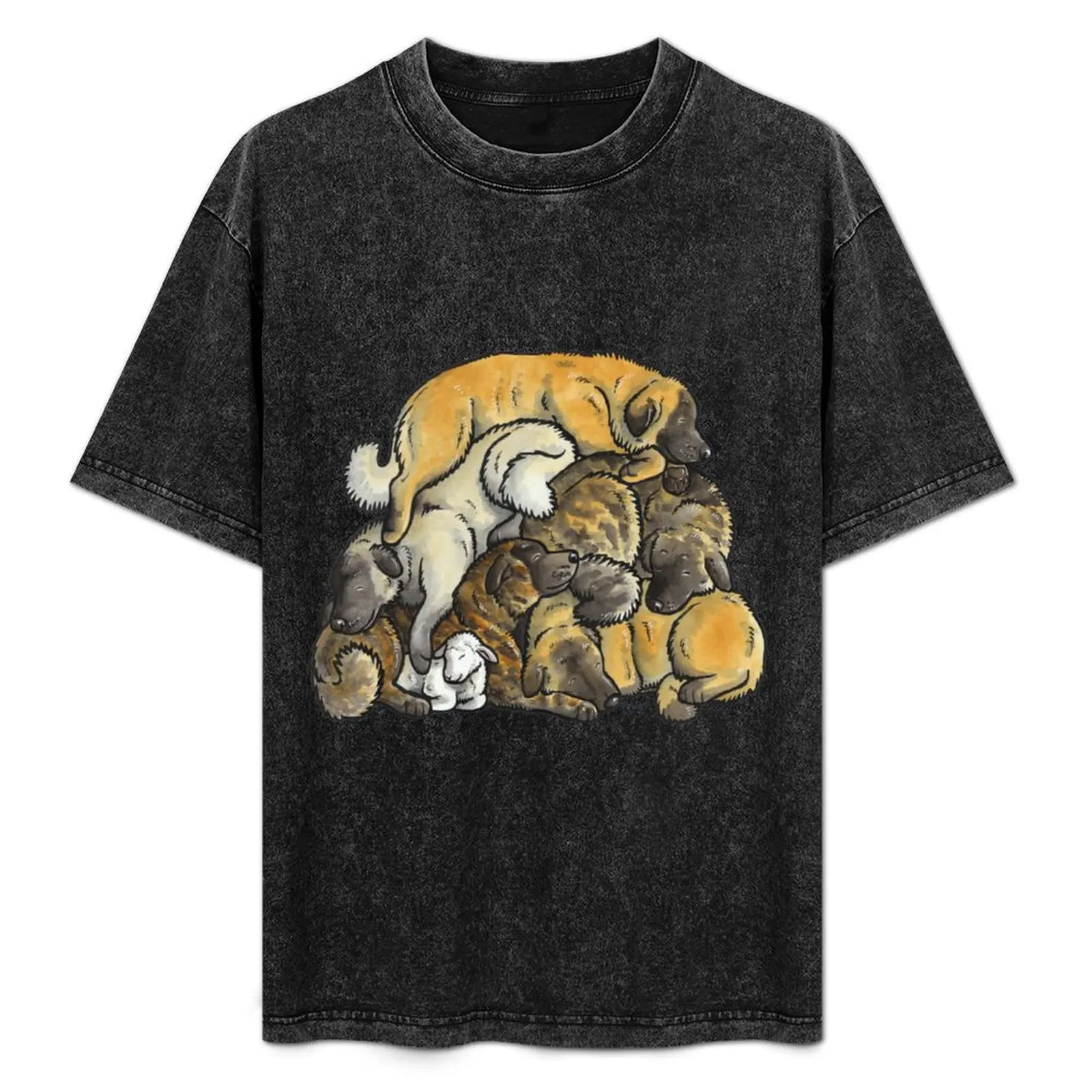 

Sleeping pile of Estrela Mountain Dogs T-Shirt Work Basic Short Sleeve Top