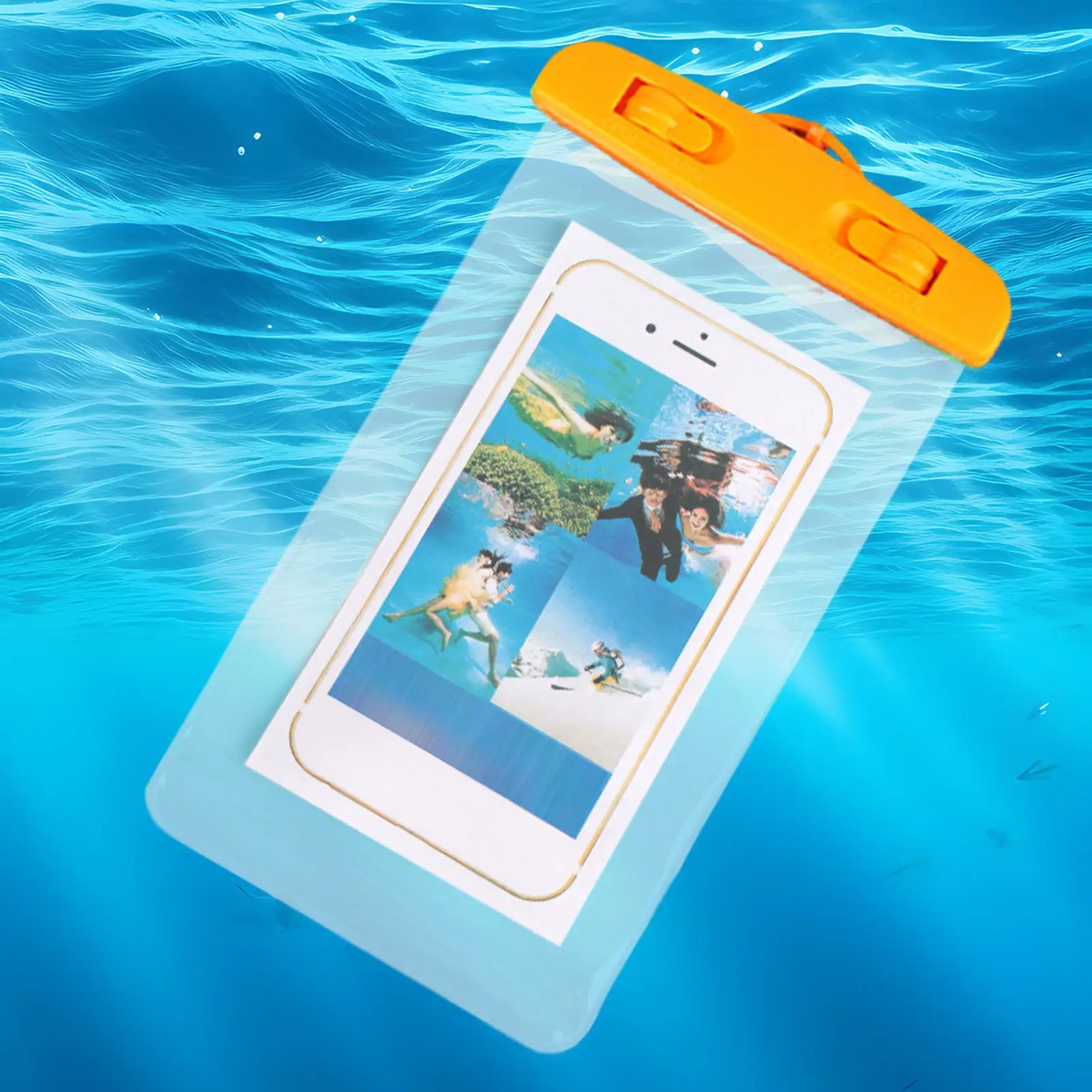 방수 전화 홀더 물 놀이 핸드폰 가방 수영 래프팅 보트 타기를위한 끈이있는 투명 터치 스크린 전화 주머니