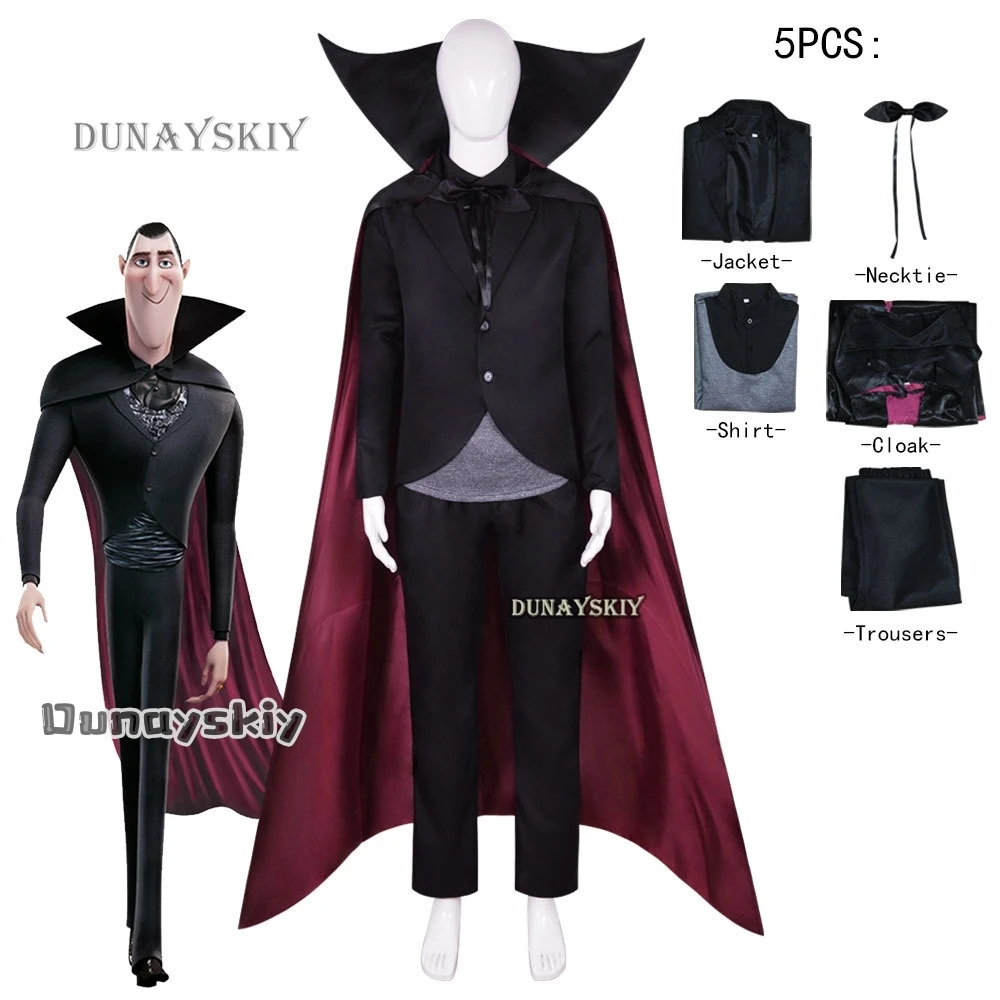 Adults Kids Dracula Cosplay Costumes Black Cute Halloween Carnival Fun Couple Role Party Family Suit Women Men Kids