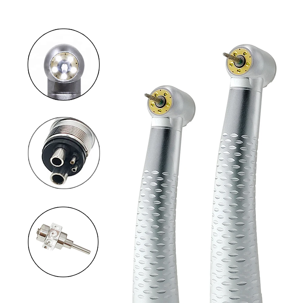 Dental High Speed Fiber Optic Handpiece 5 LED Air Turbine Water Spray Handpiece 2/4 Holes dentistry instruments tools