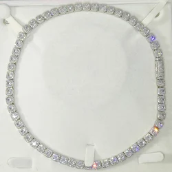 Lusso 7mm Iced Out Cubic Zirconia collana a catena Square CZ 5A Grade Stones collana con catena da Tennis Hip Hop