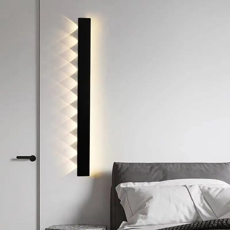 Led Wall Lights Bedroom Bedside Projection Lamp Modern Simple Long Living Room Aisle Corridor Home Interior Decor Lighting Lamps