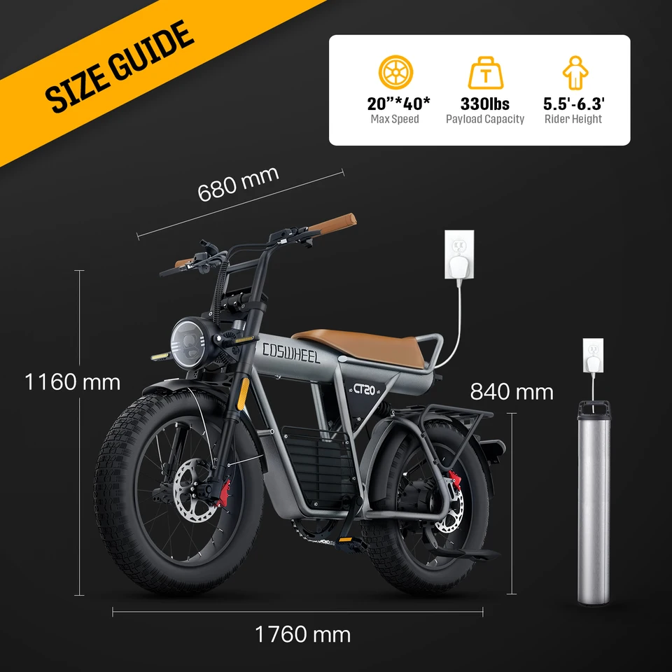 Coswheel Electric Bike CT20 1500W 48V 25AH Electric Motorcyle Drit Bike Ebike Fat Tire Bicycle Bikes Adult Electric Bicycle image 7