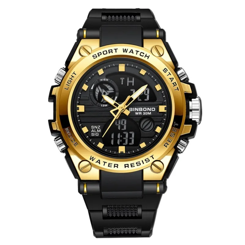 BINBOND Multifunctional Military Digital Watch Waterproof Luminous Sports Electronic Wristwatch Teen Boys Students Reloj Hombre