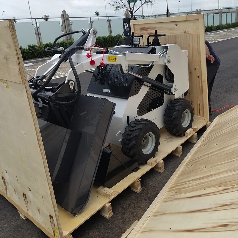 CE/EPA EURO 5 Small Garden Loader Track Mini Skid Steer Loader With Auger Bucket Snow Plow Trencher