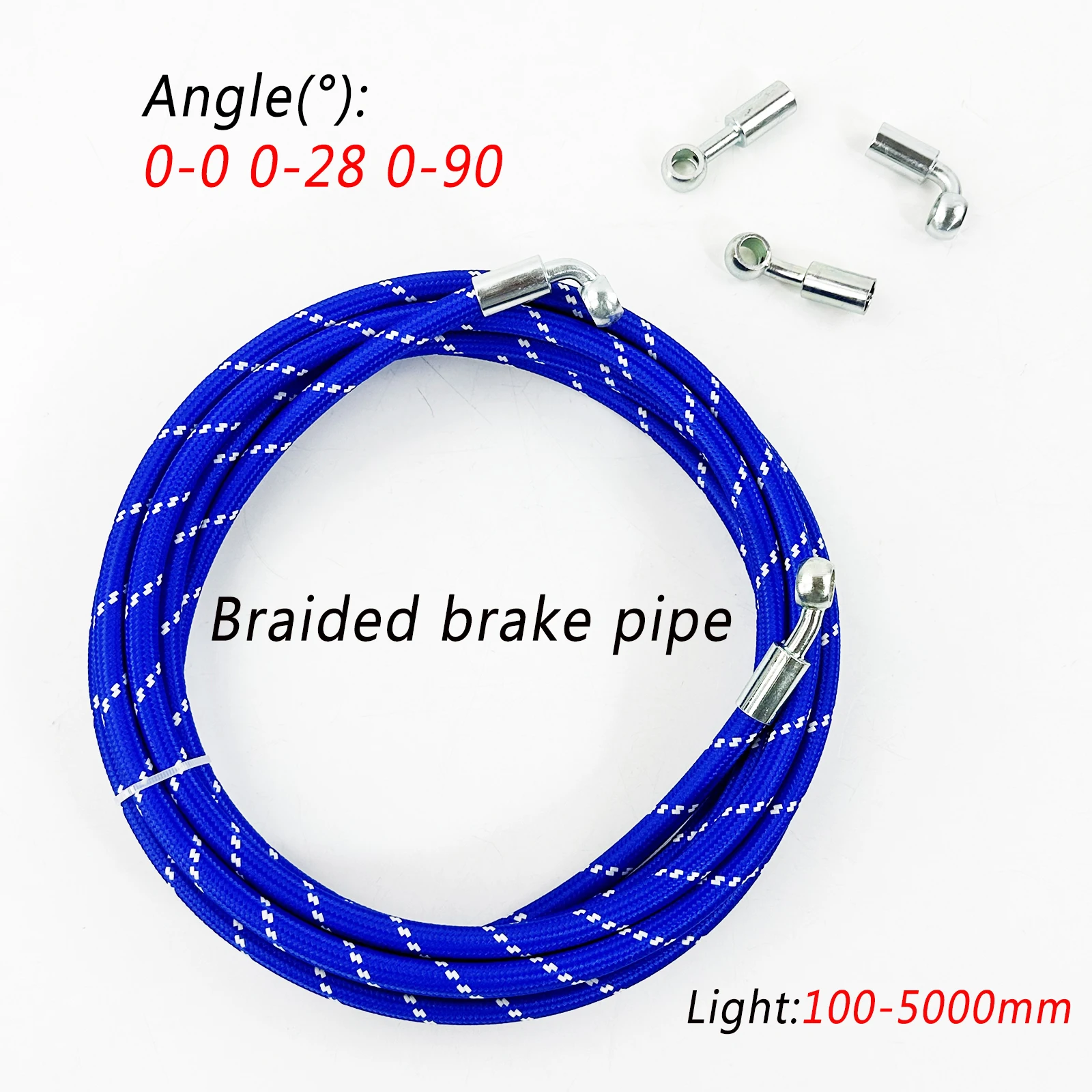 

ID 3,2 мм 100-5000 мм Универсальный мотоциклетный плетеный тормозной шланг, синяя плетеная тормозная трубка из нержавеющей стали 0 ° /28 ° /90 ° шарнир