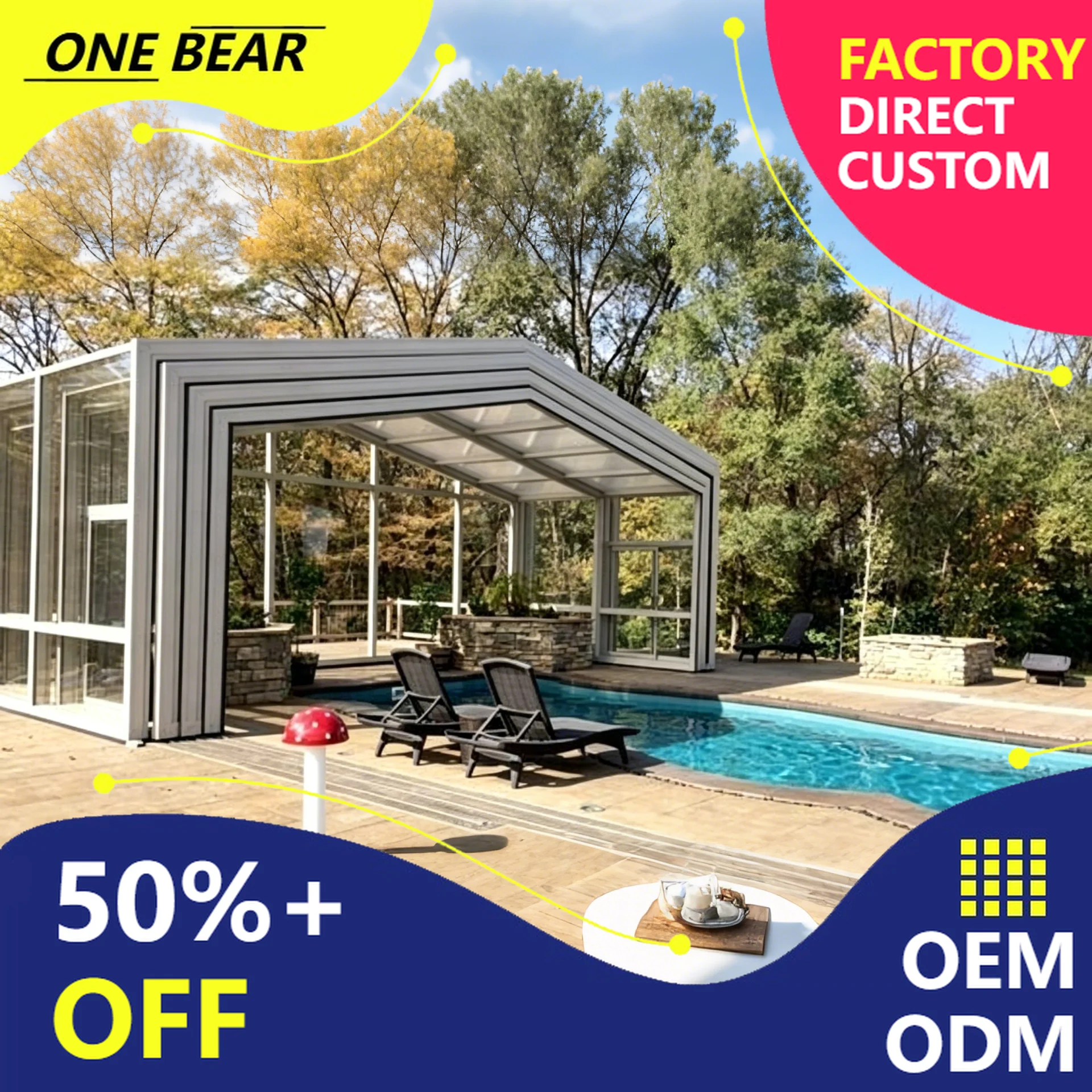 Any Size Custom Thick Aluminum Telescopic Pool Cover Home High Strength Sun Rain Block Outdoor Yard Garden Firm Pool Shield