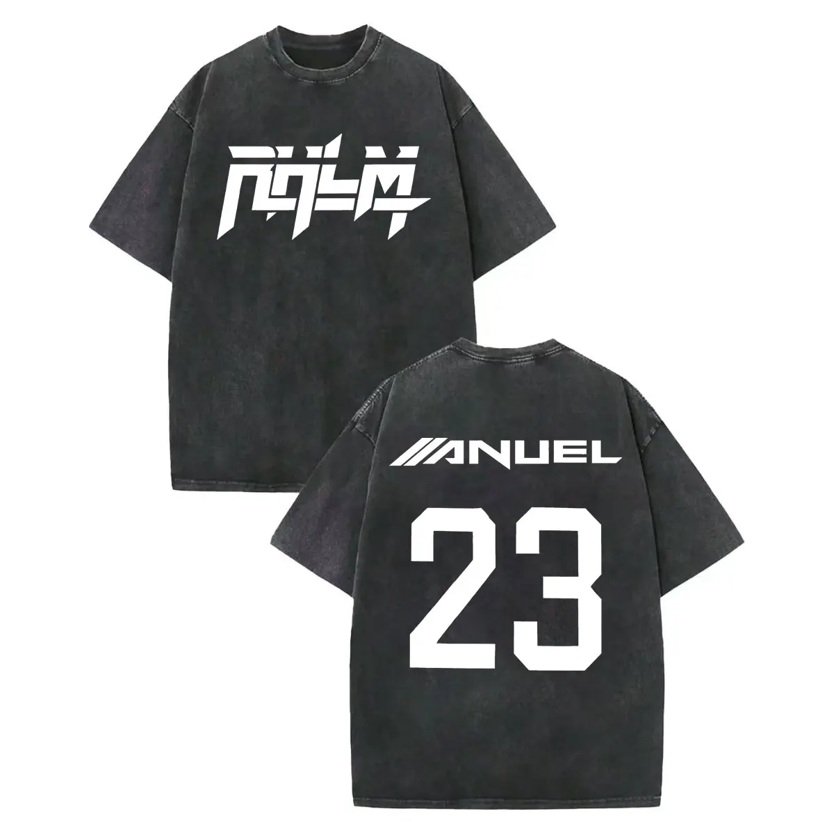 Vintage Washed Rapper Anuel AA Merch T-shirt Harajuku Hip Hop Short Sleeve T-shirts Men Women Casual Fashion Oversized T Shirts