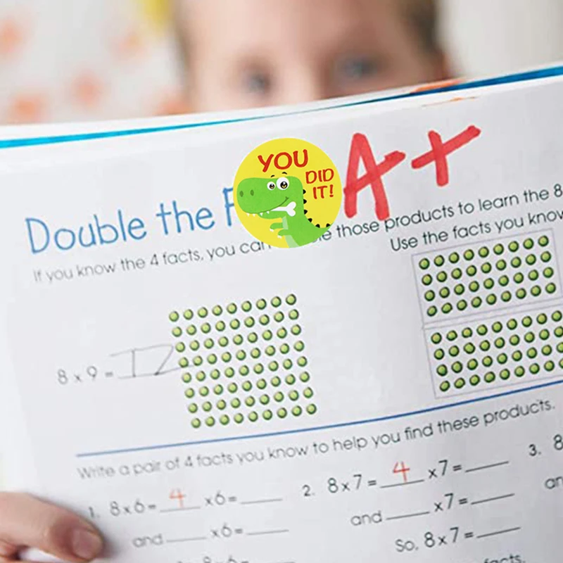 100-500Pcs การ์ตูนสติกเกอร์สัตว์น่ารักคำรางวัลสำหรับครูกระตุ้นนักเรียน1นิ้วรอบสติกเกอร์รางวัลสำหรับเด็ก