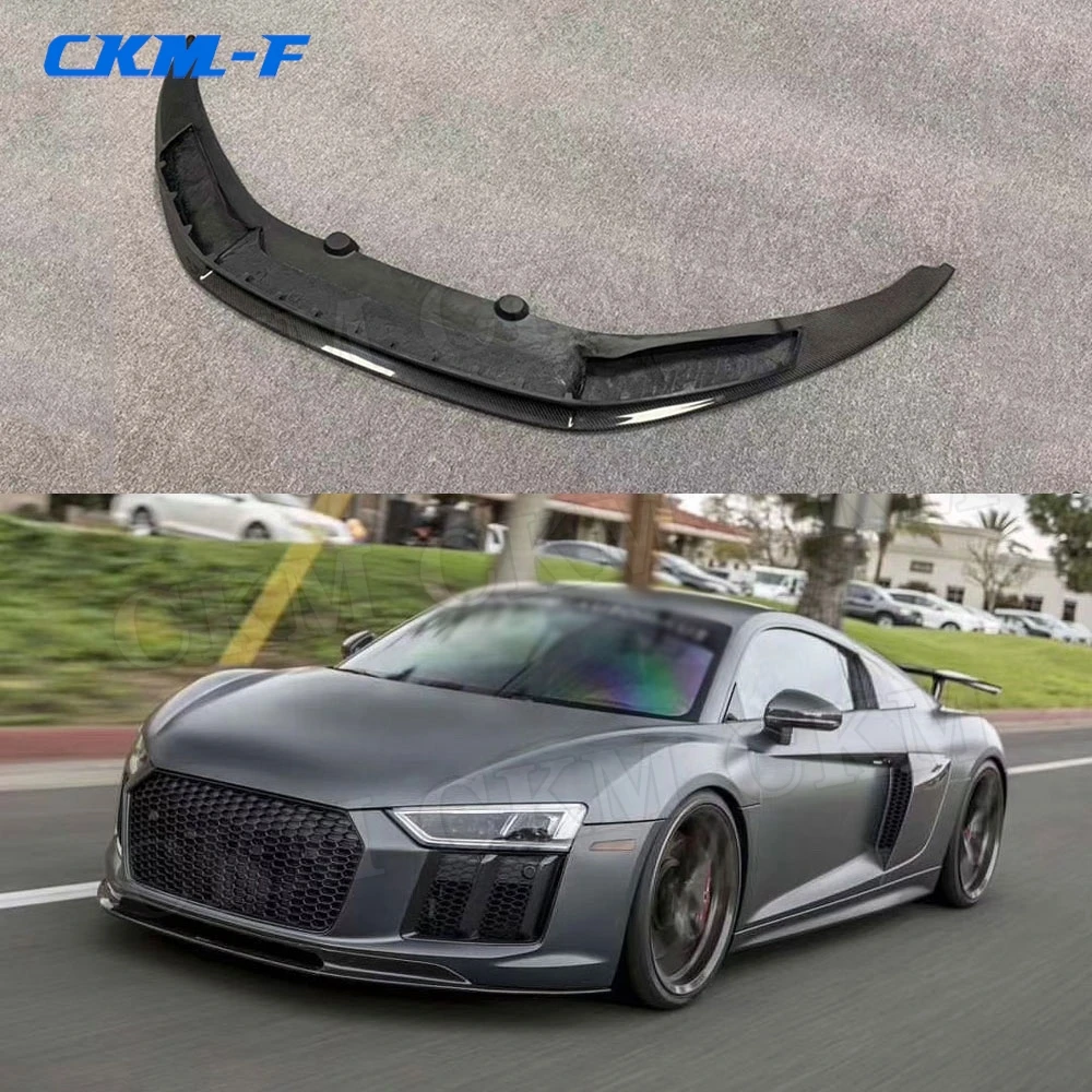 

Dry Carbon Fiber / FRP Front Bumper Lip Spoiler Aprons For Audi R8 V8 V10 2017-2020 Head Chin Car Styling