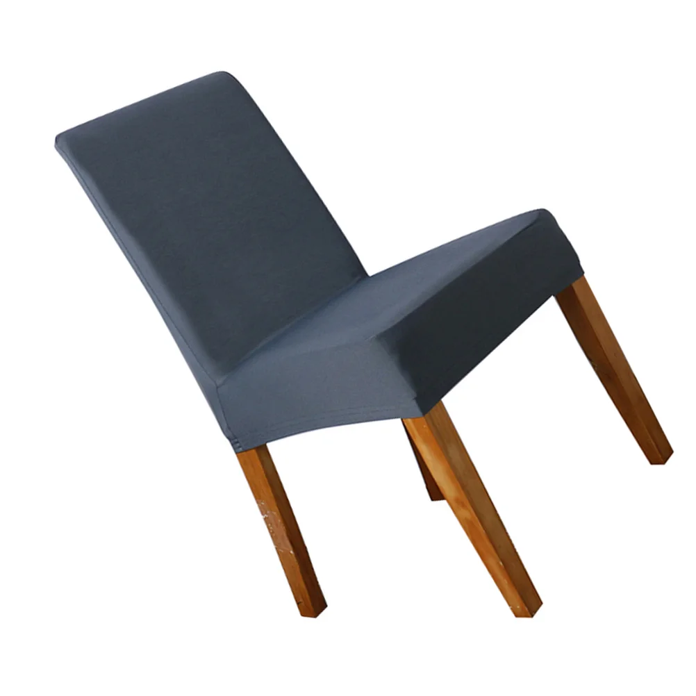 غطاء كرسي الطعام المطاطي باللون الرمادي الداكن، غطاء حريري الحليب، واقي قابل للإزالة وقابل للغسل للمطبخ وغرفة المعيشة والمكتب #4