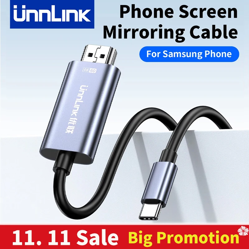 

Unnlink Кабель для зеркального экрана телефона для телефона Samsung, Samsung Dex, кабель для зеркала телефона в телевизор, USB Type C к HDMI 4K 60 Гц